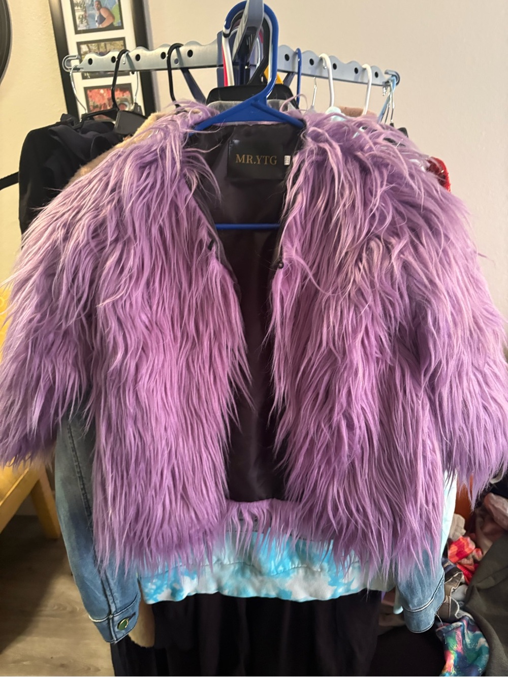 Girls' Purple Faux Fur Jacket - Playful Shag Coat